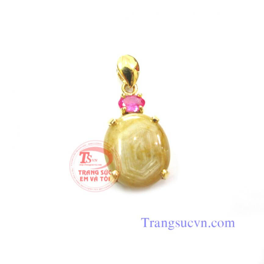 Mặt dây chuyền đá sapphire vàng