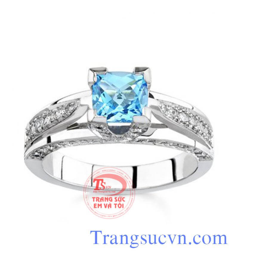 Nhẫn topaz đẹp vàng trắng