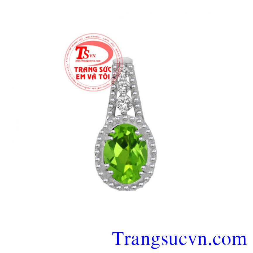 Mặt dây peridot-Oval/Facet