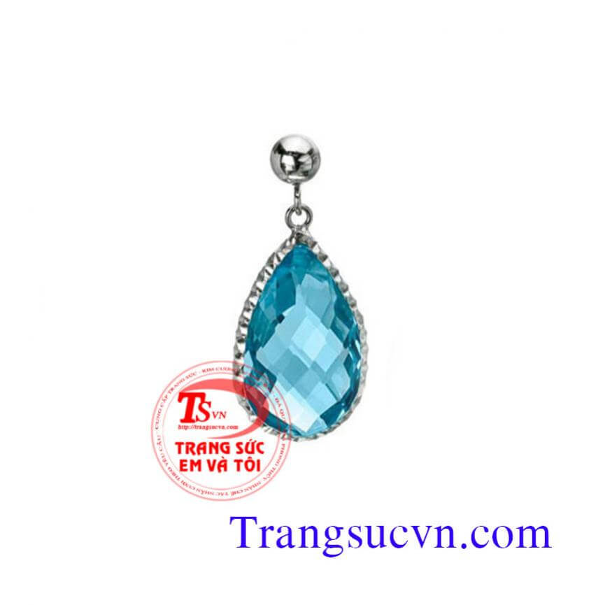 Mặt dây topaz xanh vàng trắng