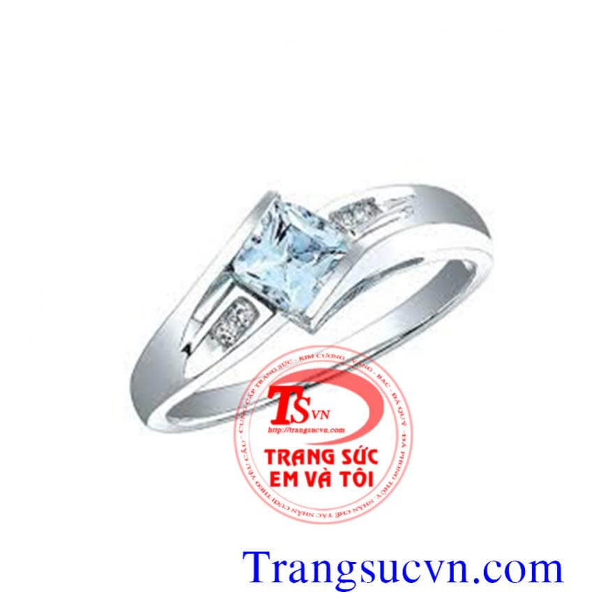 Nhẫn nữ mệnh Mộc & Thủy Aquamarine