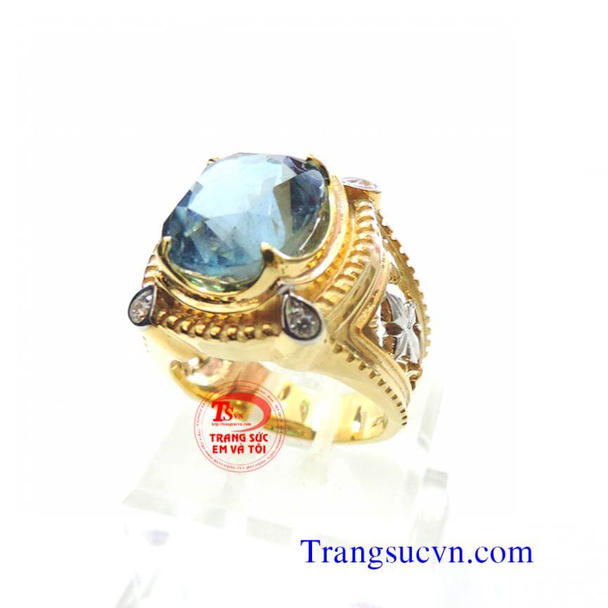 Nhẫn nam đá Aquamarine