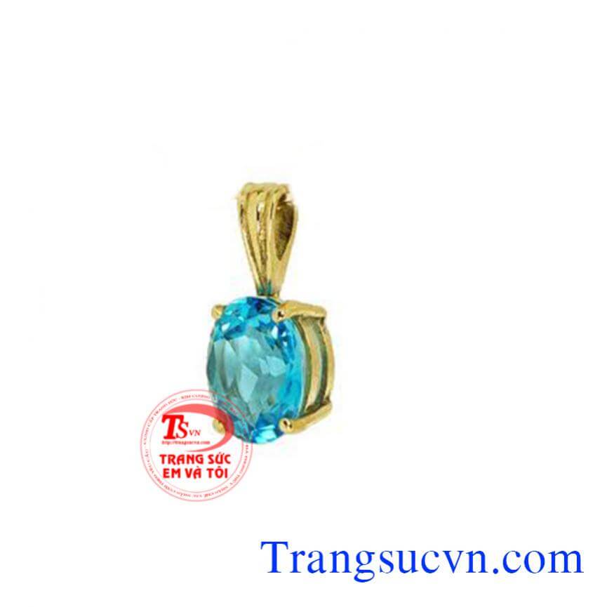 Mặt dây chuyền gắn đá topaz thiên nhiên