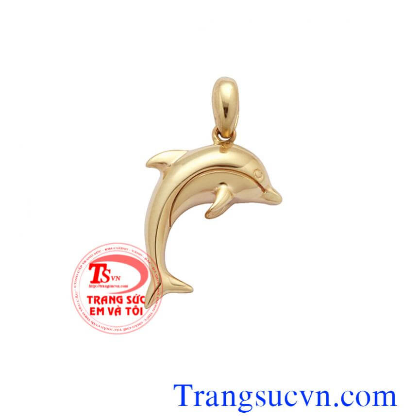 Mặt dây hình cá heo vàng 