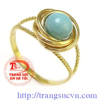 Nhẫn nữ đá xanh.