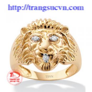 Nhẫn nam sư tử vàng 14k kiểu dáng mới lạ, thời trang, Nhẫn nam sư tử chế tác theo công nghệ cao cấp, phù hợp phong cách phái mạnh.