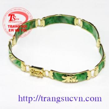 lắc ngọc cẩm thạch thiên nhiên, ngọc sơn thủy có giấy kiểm định đá quý kèm theo sản phẩm lắc ngọc cẩm thạch thiên nhiên