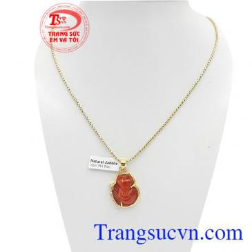 Bộ Dây Hồ Ly Bọc Vàng May Mắn gôm dây chuyền nhập khẩu Ý và Mặt Hồ Ly Phỉ Thúy bọc vàng 10k kiểu dáng đẹp, chất lượng cao,Bộ Dây Hồ Ly Bọc Vàng May Mắn