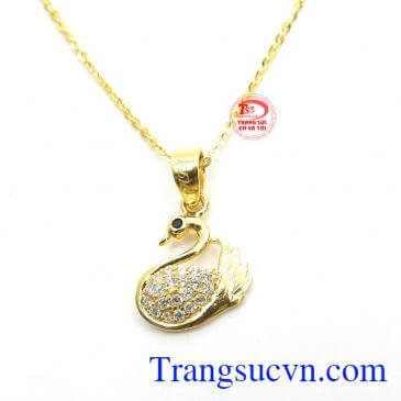 Mặt dây thiên nga vàng 10k