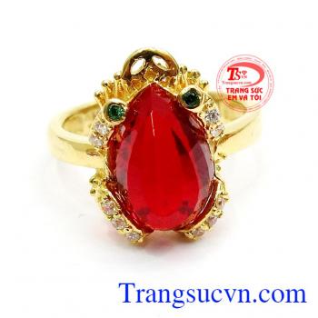 Nhẫn cóc ngậm tiền vàng mắt xanhNhẫn cóc ngậm tiền vàng mắt xanh