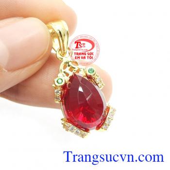 Mặt dây cóc ngậm tiền vàng mắt xanh