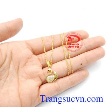 Bộ dây chuyền thiên nga vàng 10k