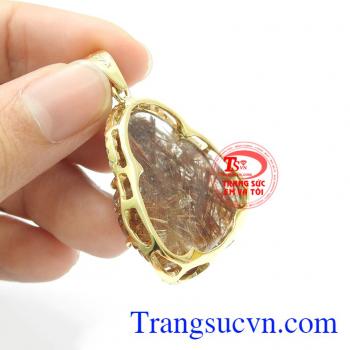 Mặt phật di lặc thạch anh tóc may mắn