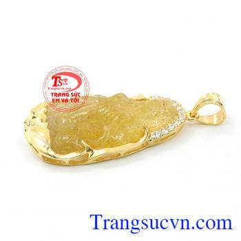 Mặt phật quan âm thạch anh tóc đẹp