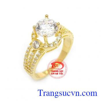 Nhẫn nữ đính đá tinh tế là món quà ý nghĩa dành tặng bạn gái nhân dịp sinh nhật, sản phẩm bảo hành 6 tháng