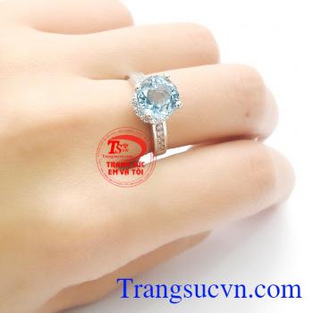 Nhẫn nữ vàng gắn đá Topaz dành cho phái đẹp, đeo hợp thời trang và quý phái