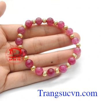 Chuỗi tay ruby kết vàng