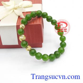 Chuỗi tay cẩm thạch gắn vàng