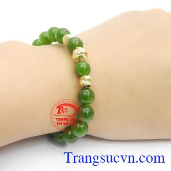Chuỗi tay cẩm thạch gắn vàng