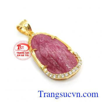 Mặt dây Đức mẹ cầu nguyện ruby