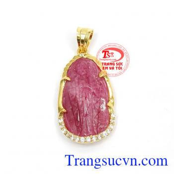 Mặt dây Đức mẹ cầu nguyện ruby