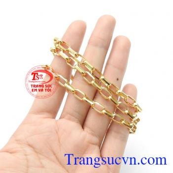 Dây chuyền vàng mắt chữ nhật size to