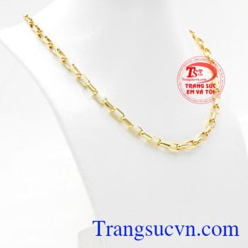 Dây chuyền vàng mắt chữ nhật size to