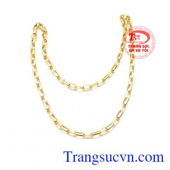 Dây chuyền vàng mắt chữ nhật size to