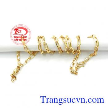 Dây chuyền vàng mắt chữ nhật size nhỏ