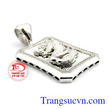 Mặt dây rồng vàng trắng 18k