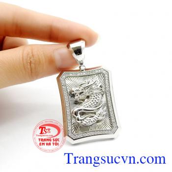 Mặt dây rồng vàng trắng 18k