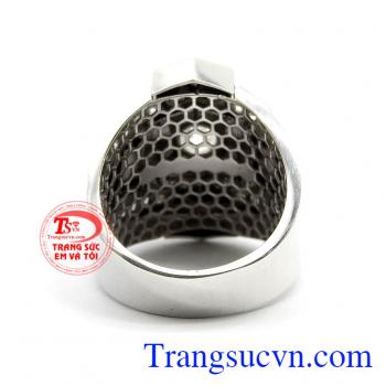 Nhẫn nam vàng trắng 18k cao cấp
