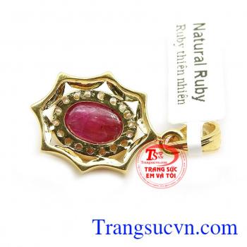 Mặt dây ruby mặt trời size to