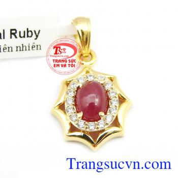 Mặt dây ruby mặt trời size nhỏ