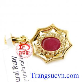 Mặt dây ruby mặt trời size nhỏ