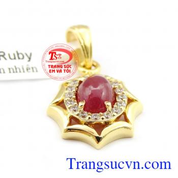 Mặt dây ruby mặt trời size nhỏ