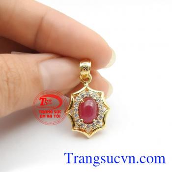 Mặt dây ruby mặt trời size nhỏ