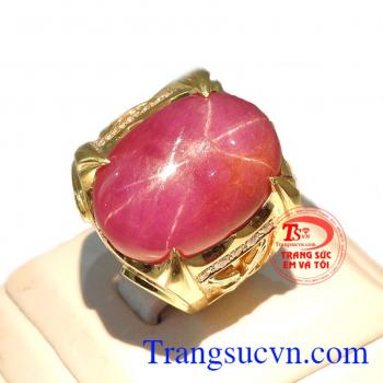 Nhẫn nam ruby cao cấp vàng 18k