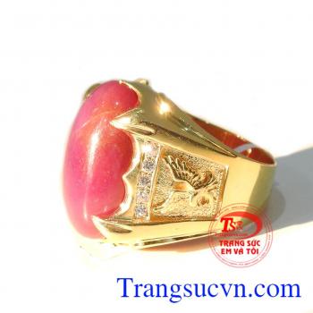 Nhẫn nam ruby cao cấp vàng 18k