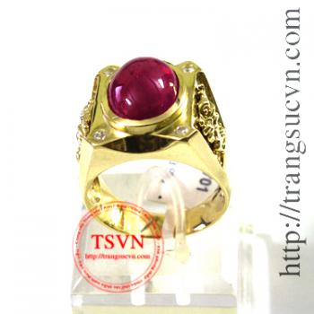 Nhẫn vàng tây 18k ruby thiên nhiên