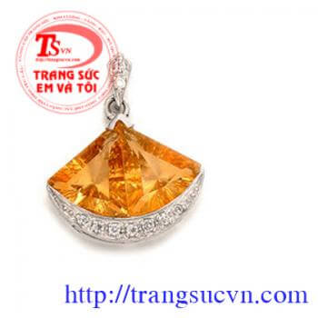 Mặt dây topaz vàng