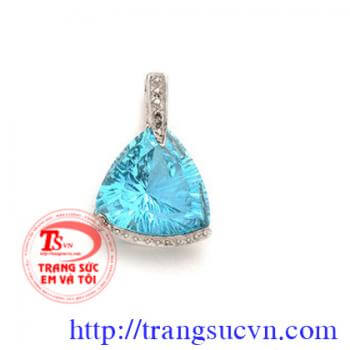 Mặt đá topaz xanh phong thủy