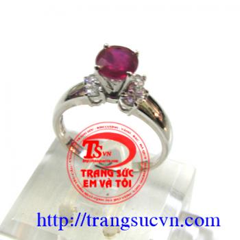 Nhẫn nữ Ruby vàng trắng