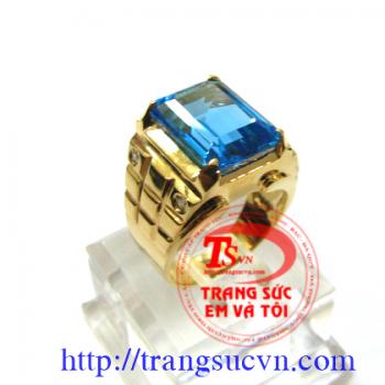 Nhẫn  nam vàng tây topaz