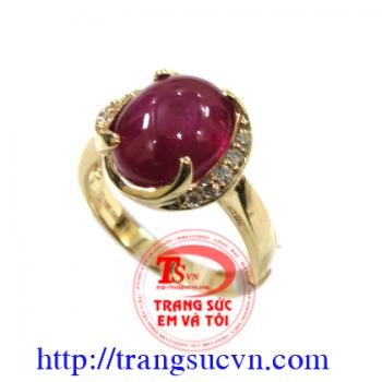 Nhẫn nữ ruby cabochon