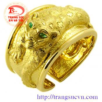 Nhẫn hình con báo, nhẫn nam vàng tây, nhẫn hổ báo