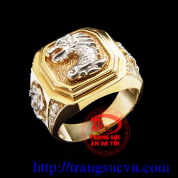 Nhẫn đầu rồng thân bọ cạp, vàng 14K