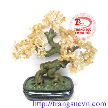 Cây Thạch anh vàng mệnh kim, thủy chế tác bằng thạch anh thiên nhiên phù hợp làm vật trang trí, vừa có ý nghĩa phong thủy