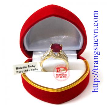 Nhẫn ruby nữ vàng tây