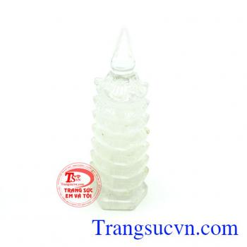 Tháp văn xương-thạch anh trắng 15cm